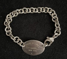 Vtg Authentic Tiffany & Co. Return Tiffany Oval Tag Bracelet Sterling 24g 7.5”