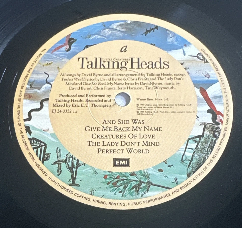 Talking Heads ~  Little Creatures Vinyl LP 1985 New Wave EX / EX Condition - Image 4 of 4