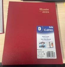 2026 Brownline C550C.RED CoilPRO Daily Planner, Hard Cover, 10 1/8" x 7-7/8"