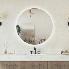 Specchio bagno Tondo 50cm Retroilluminato Con Led, Antiappannamento + 3 Luci