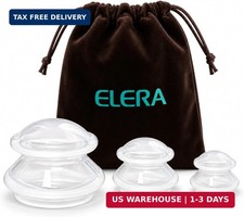 ELERA Cupping Kit for Massage Therapy - Silicone Cupping Therapy Set with 3 Mass