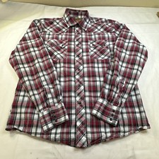 Wrangler RETRO Western Shirts LS Plaid Pearl Snap Cowboy Multicolor Sz- L 5180