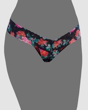  26 Hanky Panky Women's Black Floral Printed Lace Thong Panties Size OS/ 4-14