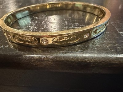 Vintage gebrauchtes goldfarbenes Coach Signature Klapparmband