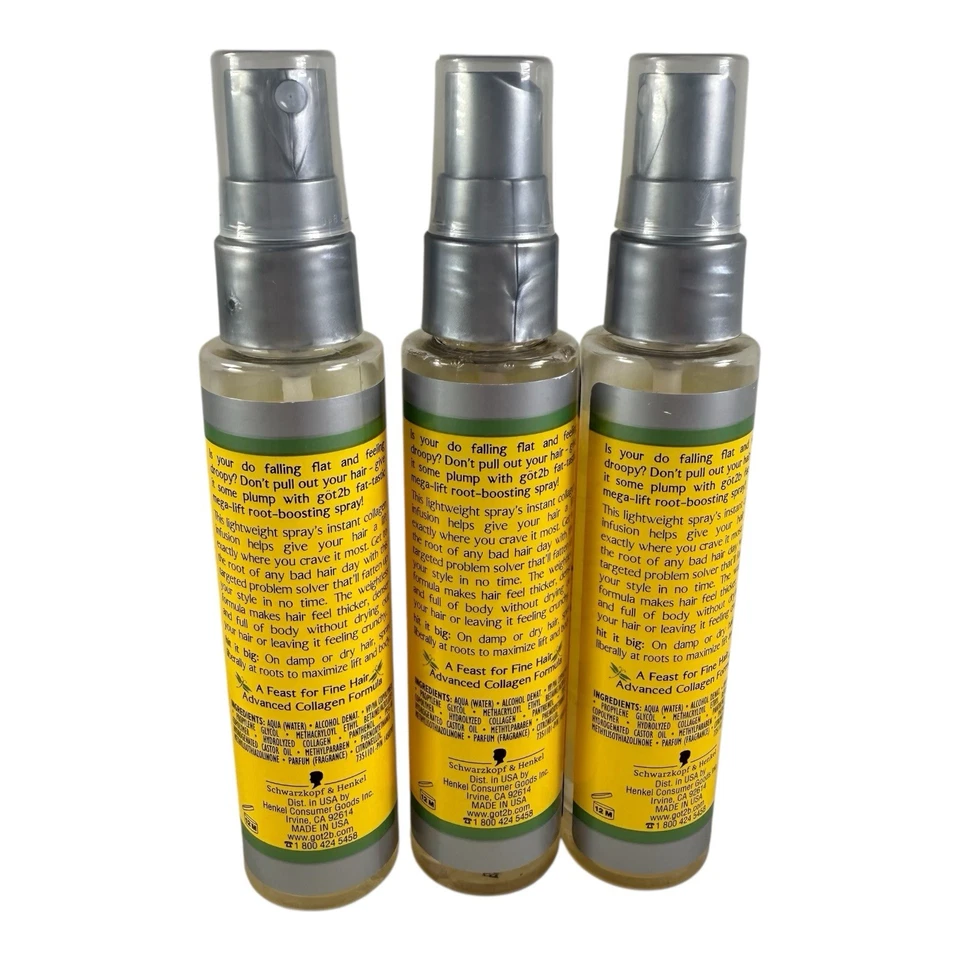 3x Raro got2b Fat-tastic Infusión Instantánea de Colágeno Mega-lift Root Boost Spray Foto 2 de 2