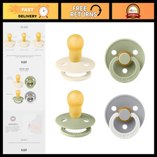 4-Pack BPA Free Soother Pacifiers Round Nipple Natural Rubber 18-36 Months S