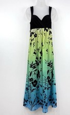 Scarlett Floral Chiffon Maxi Dress Sleeveless Sweetheart Neck Empire Waist 10