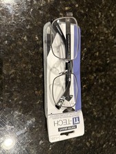 Brand New Foster Grant Ti-TECH Reading Glasses with Case TI100 GUN 1.25
