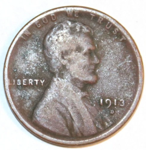 1913-D Lincoln Wheat Cent - Good/VG - #0173E - FREE SHIPPING