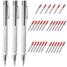 XIANFENGHU 3PCS Tungsten Carbide Scriber Tool 3ps+30RMT scriber-silve, Black 