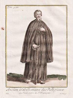 Franciscans Franziskander Order costumes Ordenstracht engraving 1790