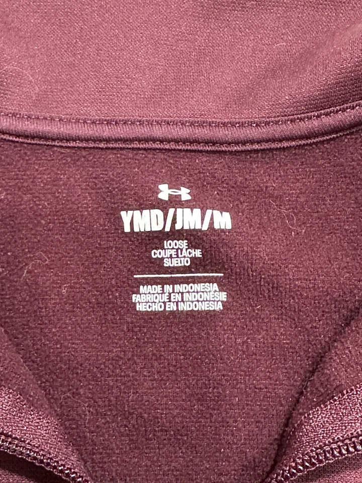 Pulôver feminino Under Armour tamanho médio marrom UA Tech 1/4 zíper manga longa falha - Imagem 2 de 4