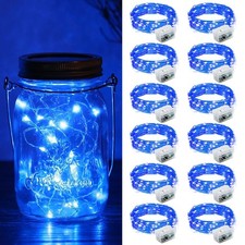 ZGWJ 12 Pack Fairy Lights Battery Operated 7ft 20 Mini LED String Silver Wire