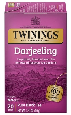 Twinings Darjeeling Himalayan Pure Black Tea Bags 20 Count Box