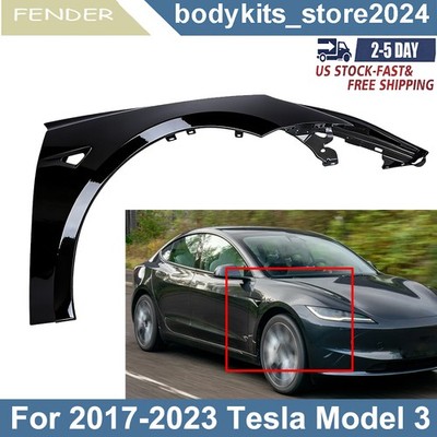 Black Steel Front Right Passenger Side Fender For 2017-2023 Tesla Model 3