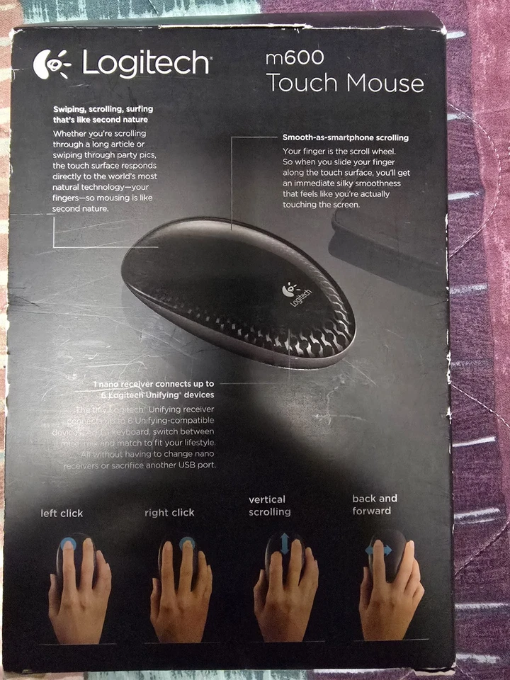 NEW IN BOX Logitech Touch M600 Wireless Optical Mouse Great For Gaming - Image 3 of 4