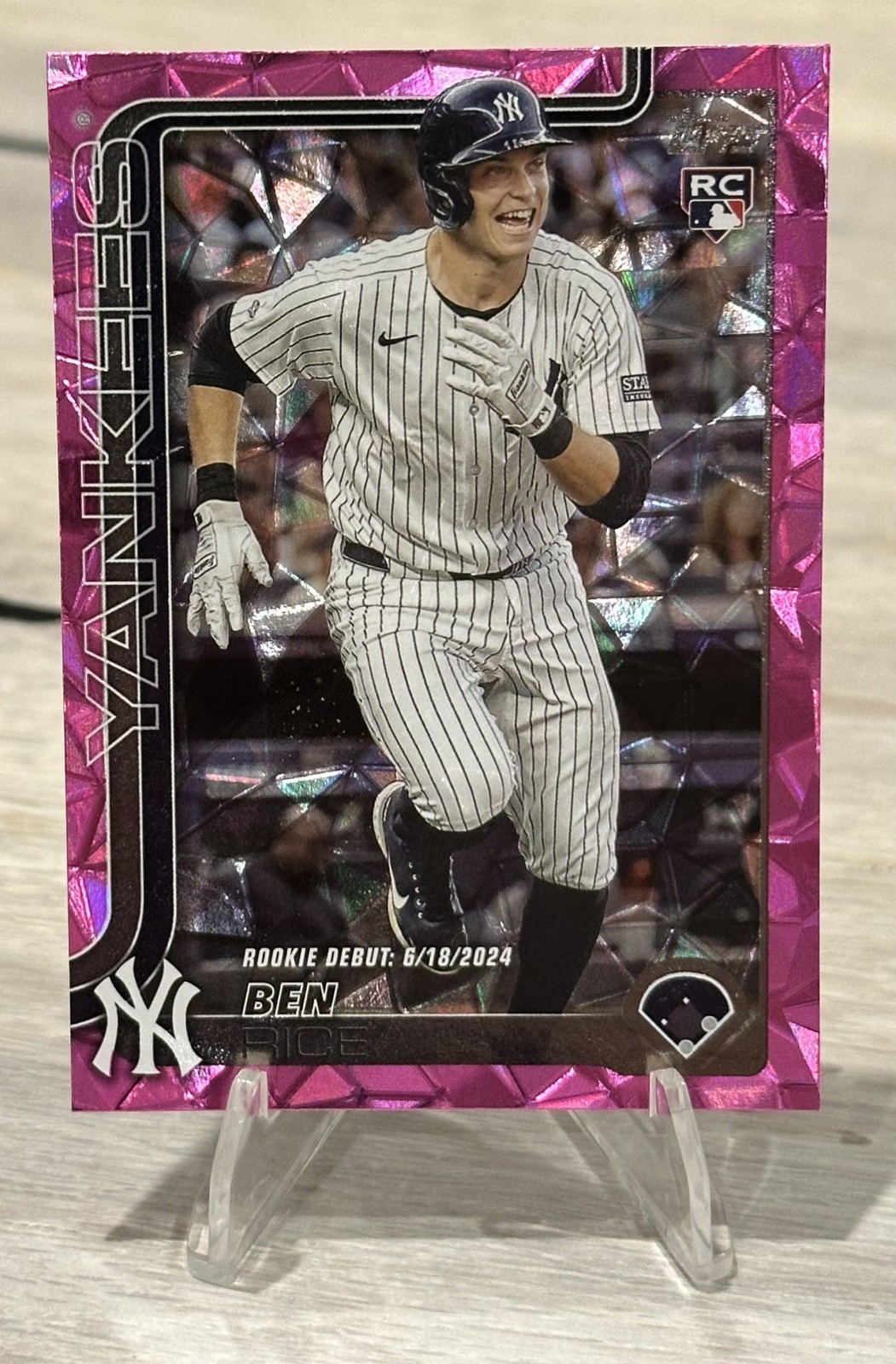 2025 Topps Update Series - Rookie Debut Ben Rice #US25 Pink Diamante Foil (RC)