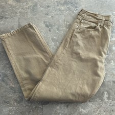 Vintage 2002 Levi’s 501 Khaki Jeans 36x30 USA Made Straight Leg Tan Denim