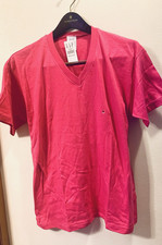 NEW/OLD Stock Vintage GAP Single Stitch V Neck Made in USA Medium Hot Pink 1990s