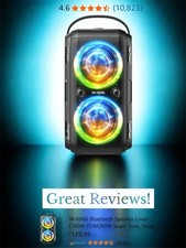 W-KING T9-2 80W Bluetooth Party Speaker Super Bass 105dB LED Lights Waterproof