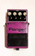 Vintage 90's Boss Flanger Guitar Pedal Green Label made in Taiwan