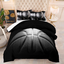 Basketball Comforter Set for Boys - Queen Size Bedding with 2 Pillowcases
