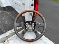 2003-2006 Cadillac Escalade Platinum Woodgrain Steering Wheel W Chrome Trim Oem