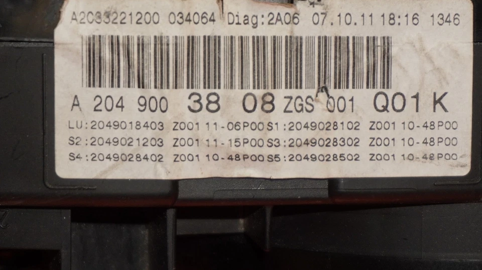 MERCEDES BENZ C250 VELOCÍMETRO CLÚSTER 2012 2013 2014 A2049003908 OEM Foto 4 de 4