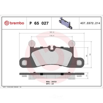 Disc Brake Pad Set-Premium Low-Met OE Equivalent Pad Brembo P65027