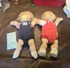 Vintage 1980s Cabbage Patch Kids Doll Lot of 2 with Birth Certificate & Pacifier