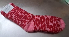 World's Softest Socks Cozy Collection Pink Leopard Size Womens 6-11 Valentine