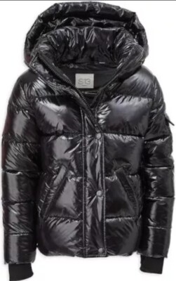 S13 Jacket Kids S13 NY Girls Size Black High Shine Puffer Jacket