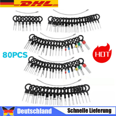 80 tlg Entriegelungswerkzeug Set KFZ Stecker Auspinwerkzeug Pin Lösewerkzeug