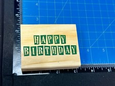 Happy Birthday NOS 3" Rubber Stamp for Crafting and Card Making