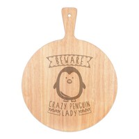 Beware VerrüCkte Pinguin Damen Pizza Brett Paddel Holz Lustig Tiere