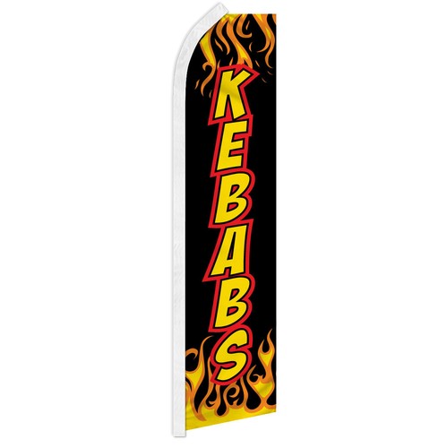 Food Advertising Feather Flutter Swooper Banner Flag Burgers BBQ Hot Dog Wings - Picture 26 of 46