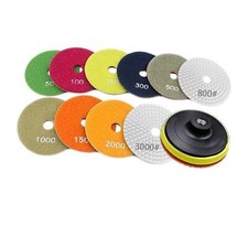 10 Pieces Grinding Discs Granite Stone Polish Pad Kit Diamond Polishing Pads for