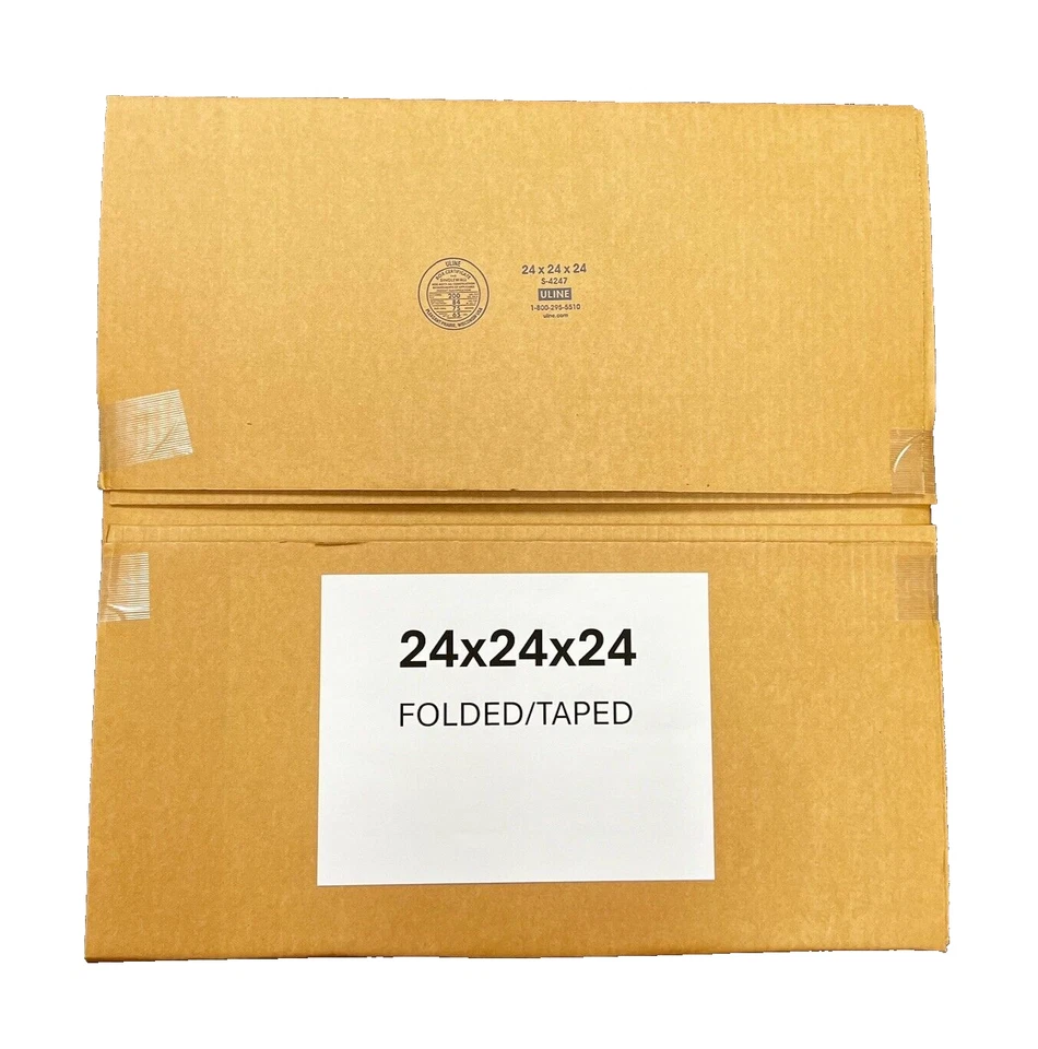 24" x 24" x 24" CARDBOARD BOX - 200 lb - CUBED - 5 BOX BUNDLE - Image 2 of 4