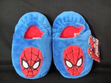 Kids Marvel Ultimate Spider-Man indoor winter Slippers Blue Medium 7-8 NEW