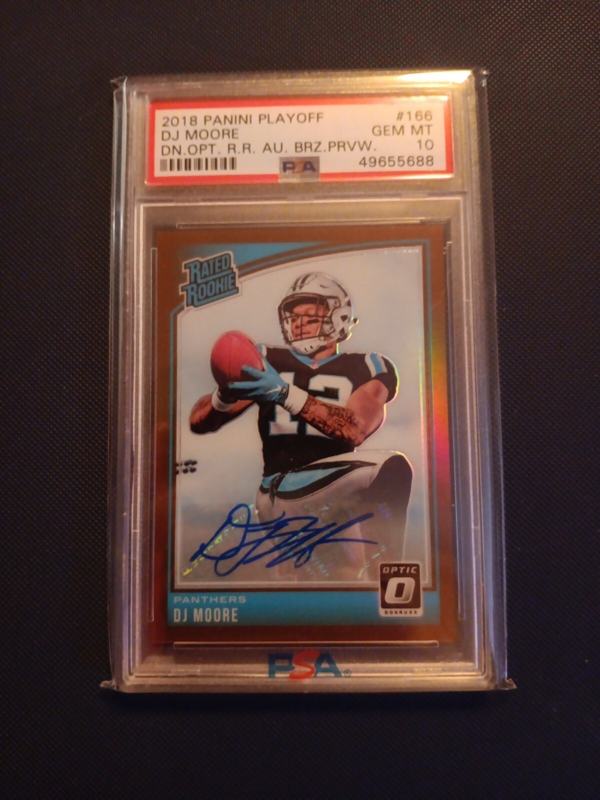 DJ Moore Panini Playoff Donruss Optic Rated Rookie Autograph Bronze Preview #166 Base