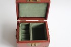 Vintage Antique Chinese Lacquered Wood Jewelry Box With Embossed Asian Carving — photo 6