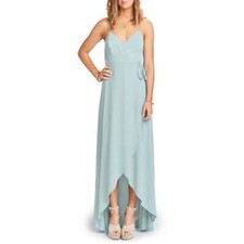Show Me Your MuMu Silver Sage Wrap Dress Gown Size Medium 0182