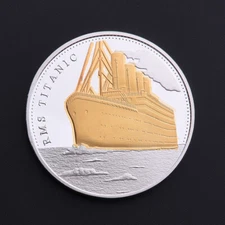 100PCS Gold Plated&Clad Coin 1912 The Voyage Titanic Ship Travel Map Collection