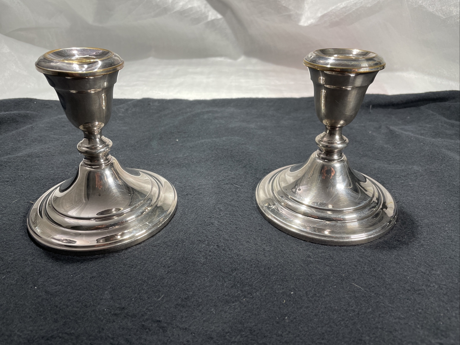 Vintage Pair Gorham Silverplate Candlesticks Holder YC 3000 4 1/2 in