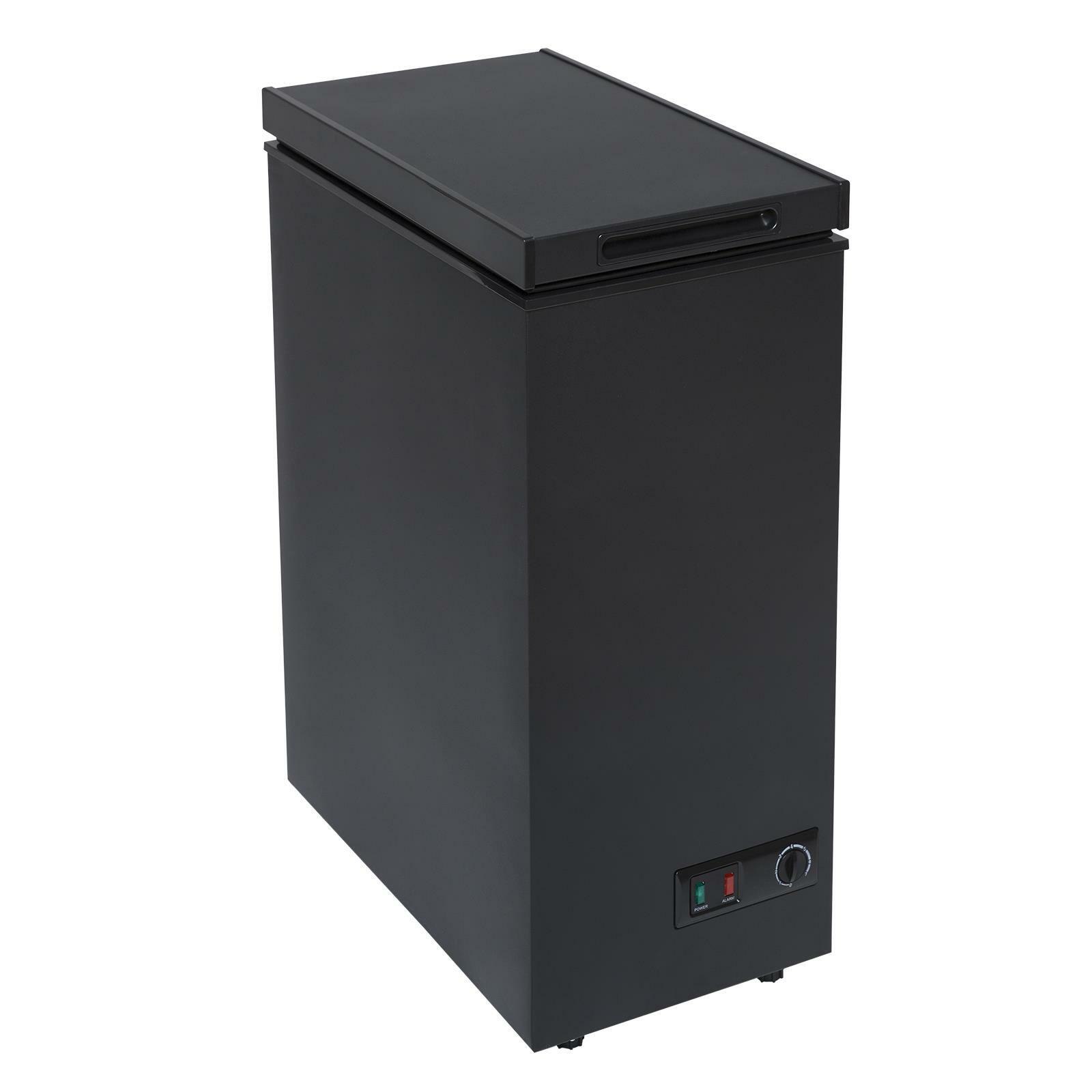 SIA Black 36cm Compact Chest Freezer For Caravans, Mobile Home, Camper