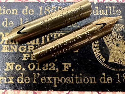 Two Vintage John Mitchell s 0132 F  Dip Pen Nibs