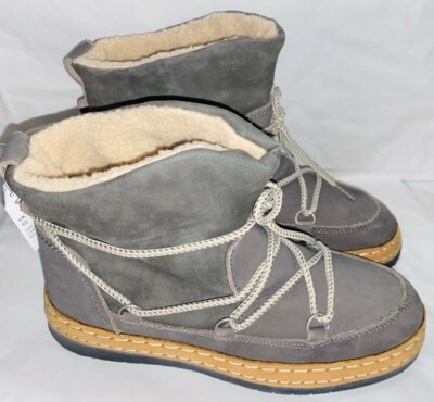 Jd Williams Ladies Grey Flat Winter Boots Lace Up Faux Fur Lined Size Uk  UK