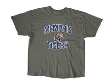 MEMPHIS TIGERS Gray Cotton COLLEGE T-SHIRT Basketball Football Fan Gear Men's XL