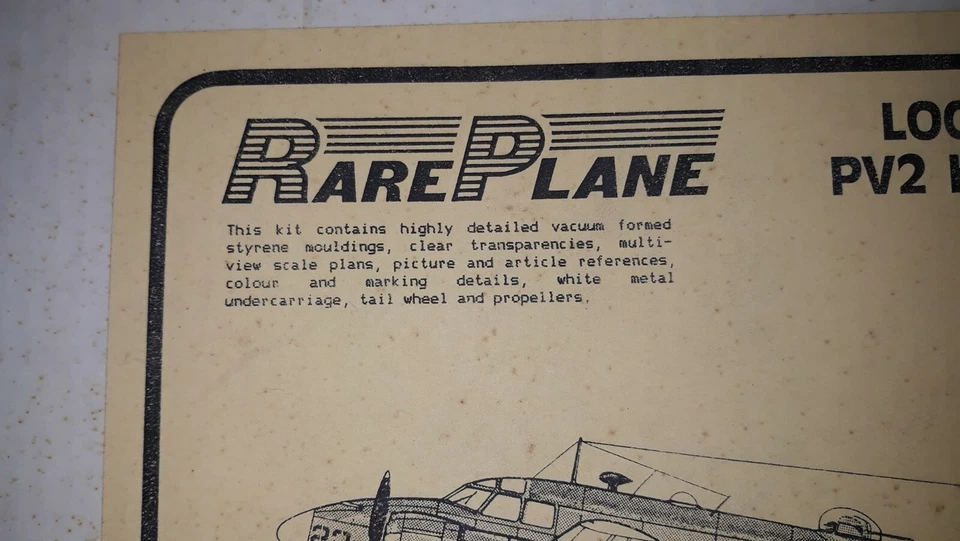 Lockheed PV-2 Harpoon - Rareplane kit RP6002 1/72 - Vintage & Rare. Perfect. - Immagine 2 di 4