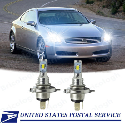 For INFINITI G35 2003 2004 2005 6000K White LED Headlight Bulbs High/Low Beam